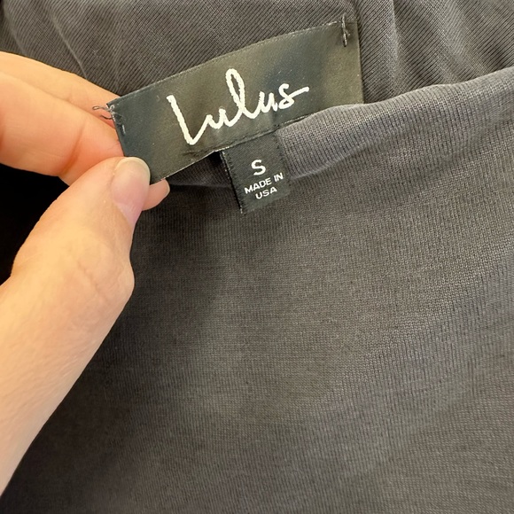 NEW Lulus | Gray Off-the-Shoulder Midi Dress. Size Small - Picture 6 of 10